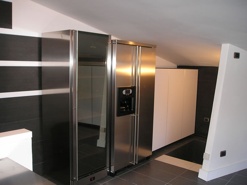 Custom lacquered kitchen cabinets