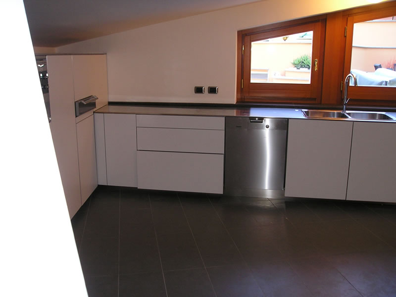 Custom lacquered kitchen cabinets