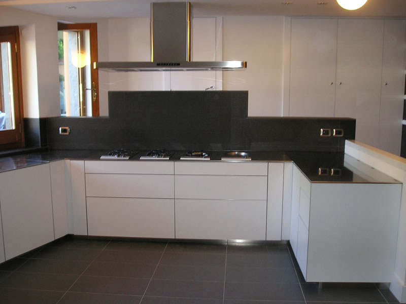 Custom lacquered kitchen cabinets