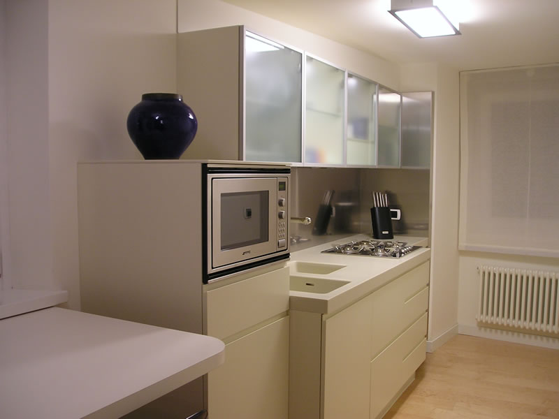 Custom lacquered kitchen cabinets