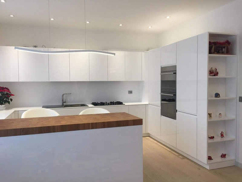 Custom lacquered kitchen cabinets